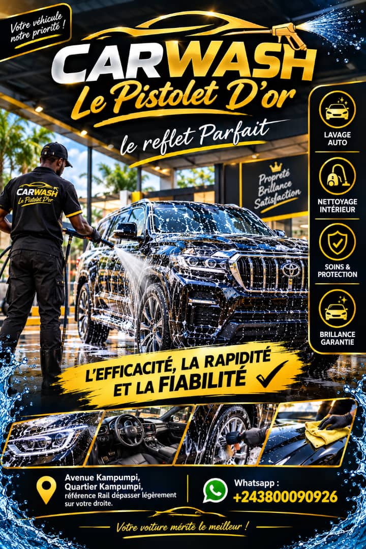 Affiche officielle CARWASH Le Pistolet D’Or